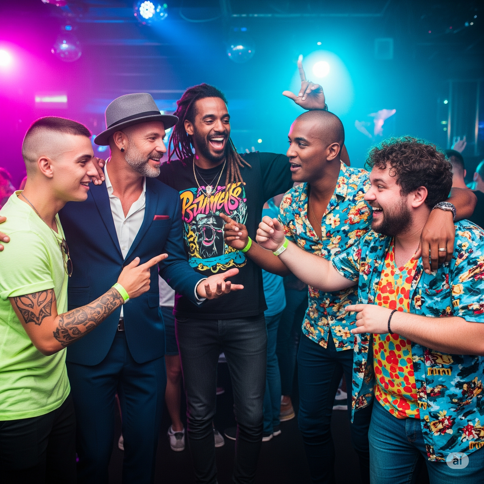 Image d'un groupe d'amis célébrant